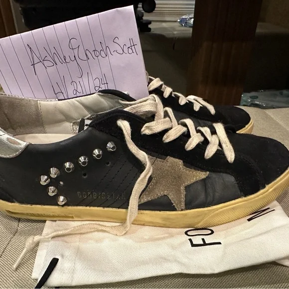 Golden Goose Super-Star size 40 EUC Black/Silver - Picture 9 of 12